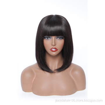 Bang Wholesale 100% Vendors Glueless Hd Front Lace Straight Brazilian Virgin Human Hair Wigs Machine None Lace